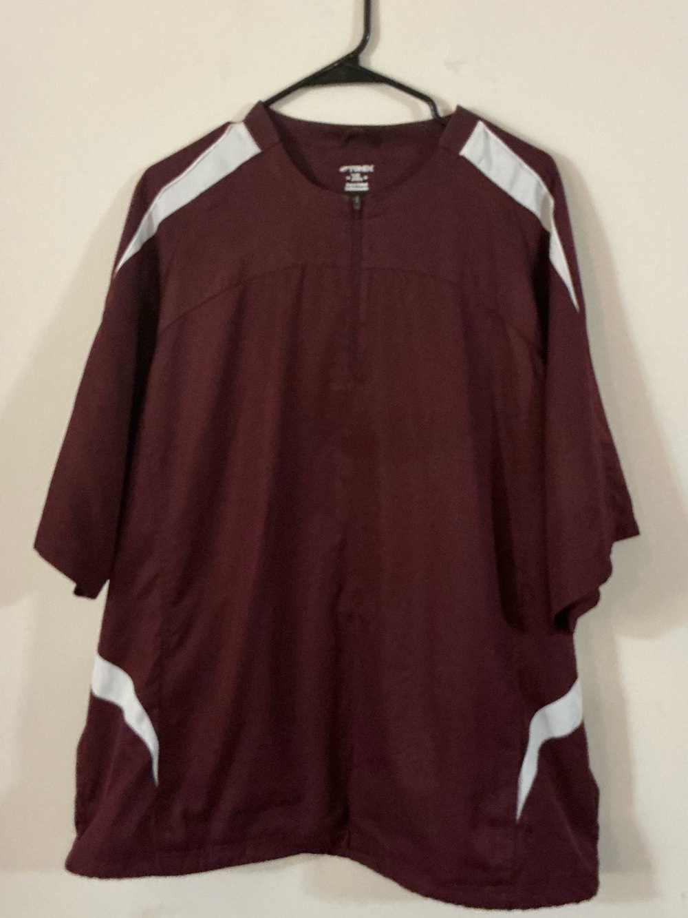 Men's Tonix Maroon And White Warm-up/Cage Jacket Activewear Shirt, Size XL